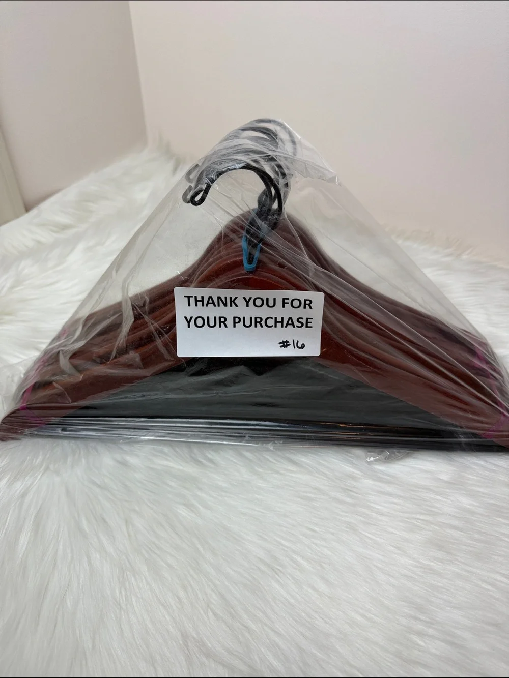 Brookstone Premium Wooden Hangers with Bar in Mahogany  - Set of 10
